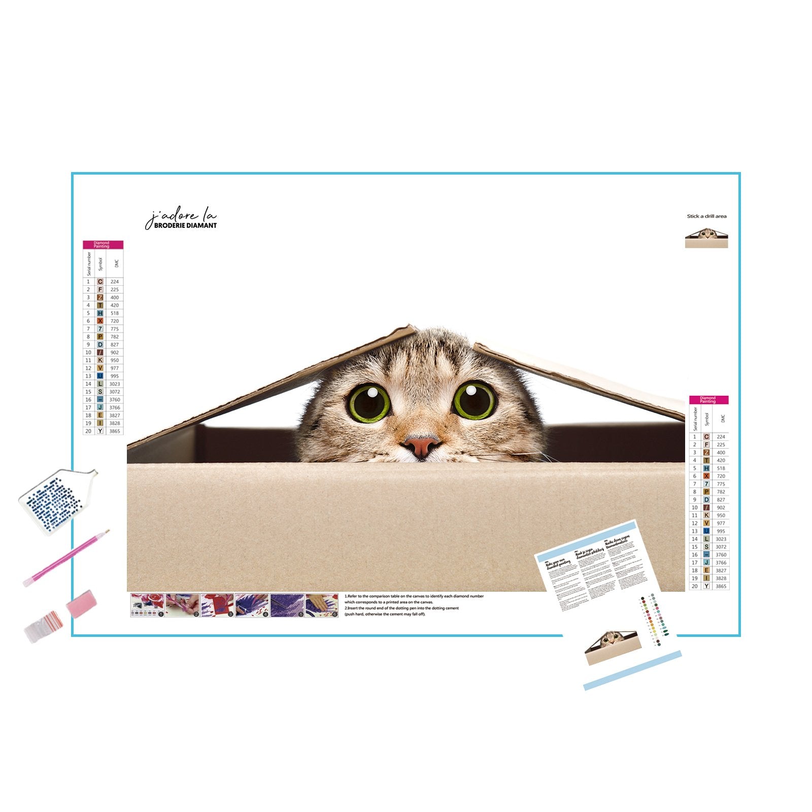 Diamond Painting - Katze in der Kiste