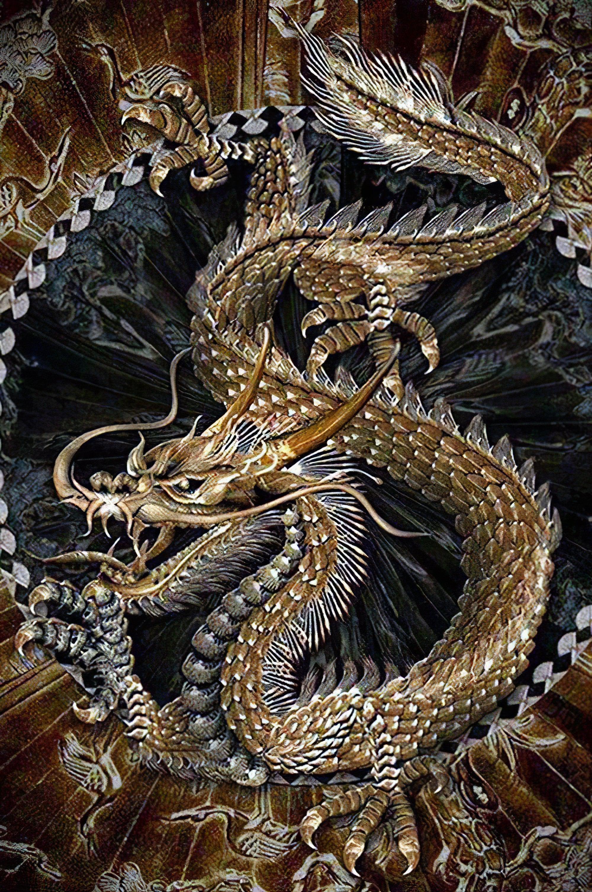 Diamond Painting - Chinesischer goldener Drache