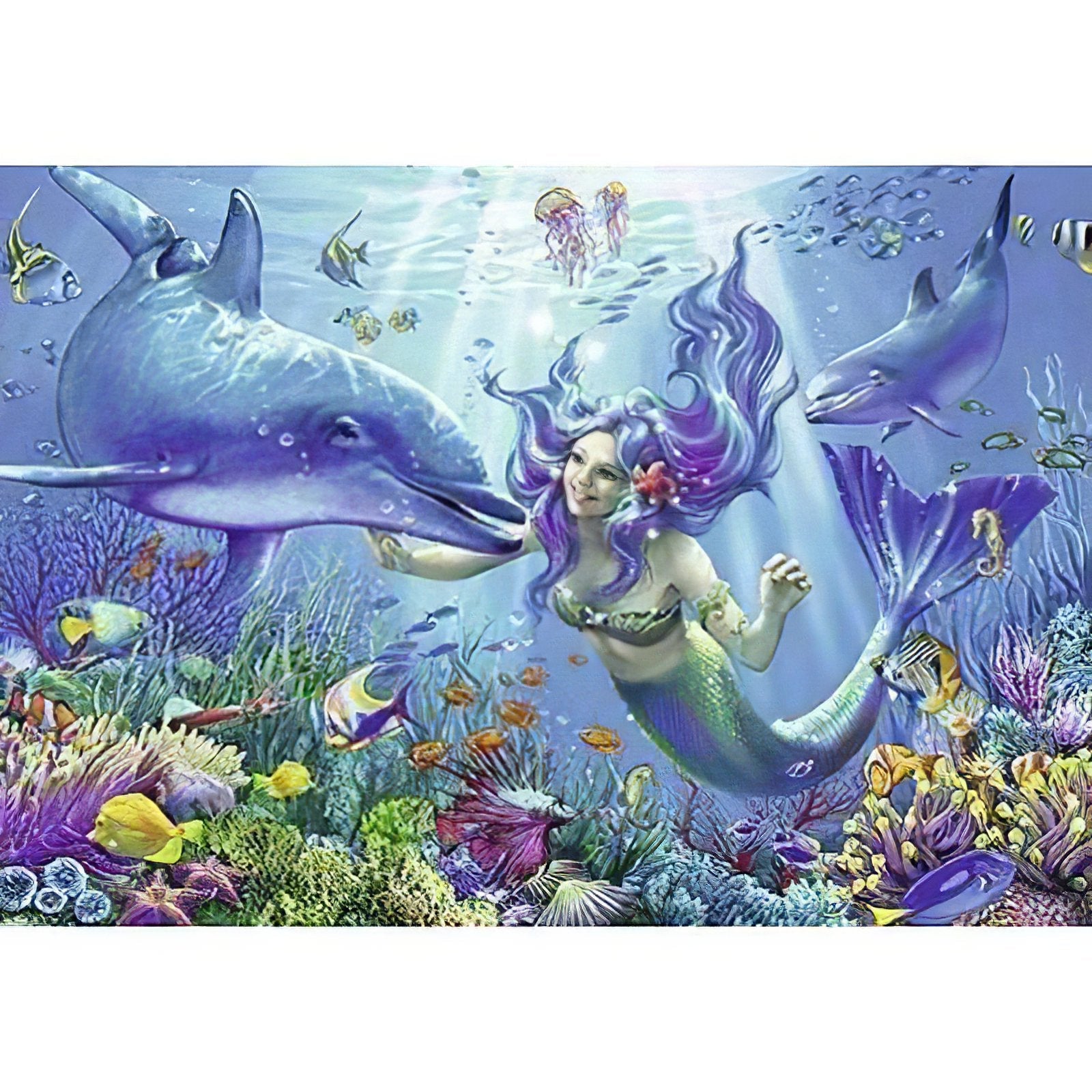 Diamond Painting - Delfin und Meerjungfrau
