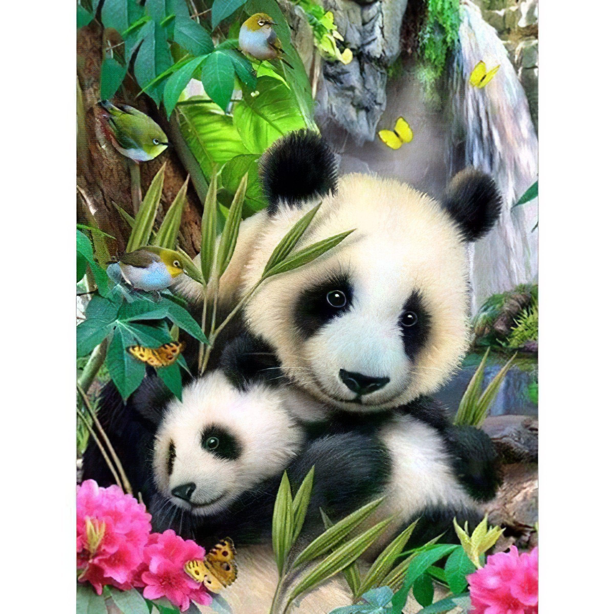 Diamond Painting - Familie von Panda