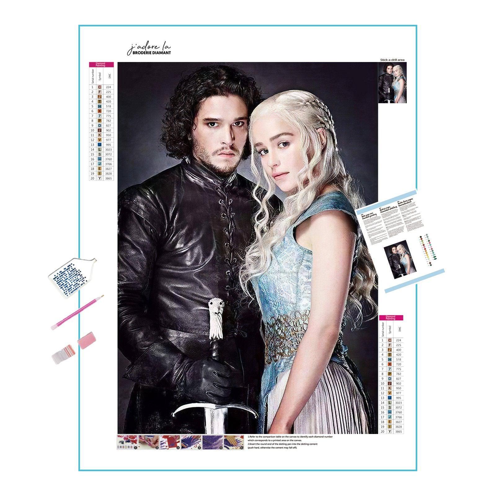 Diamond Painting - Jon Snow And Daenerys Targaryen Game Of Thrones