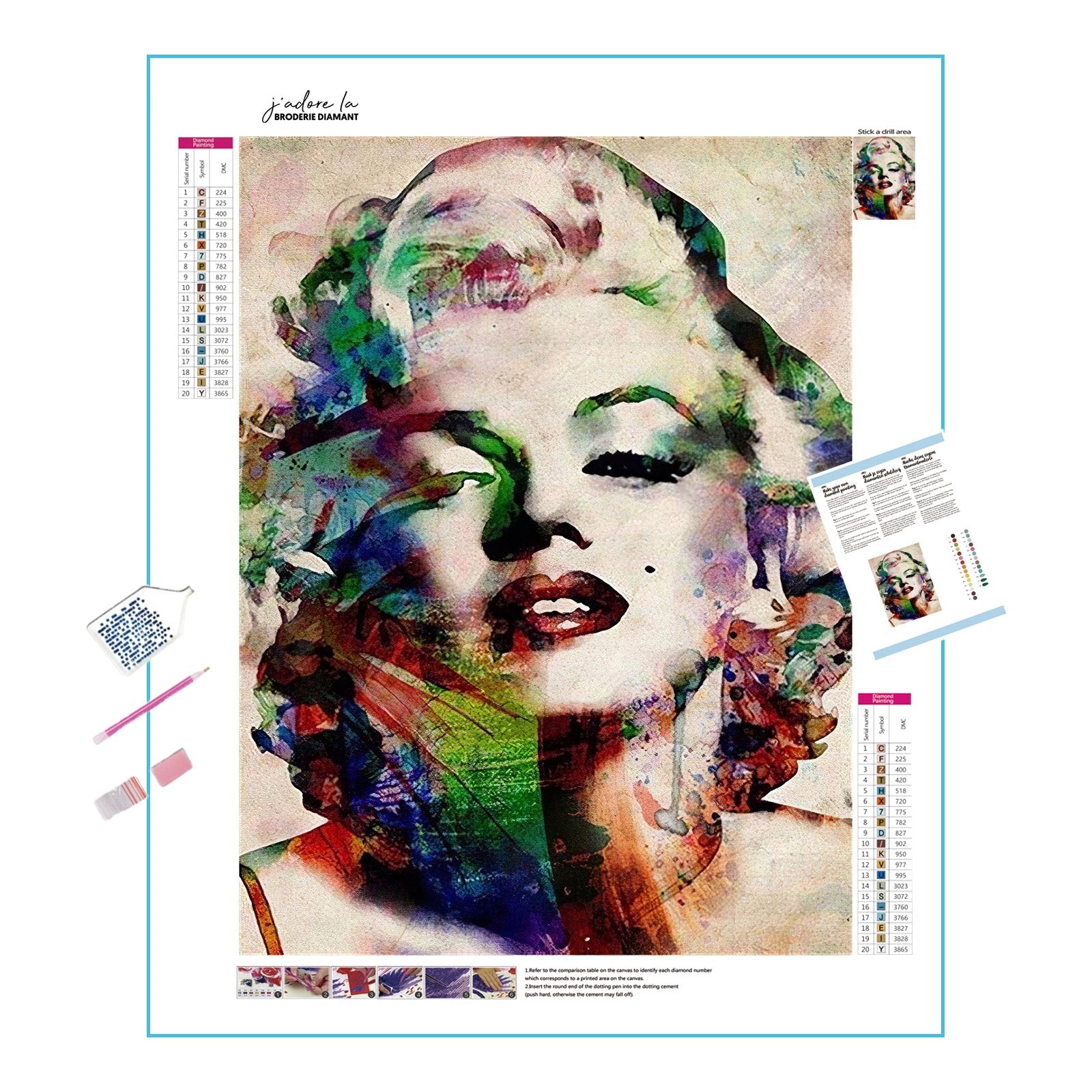Diamond Painting - Das wundervolle Gesicht von Marilyn Monroe
