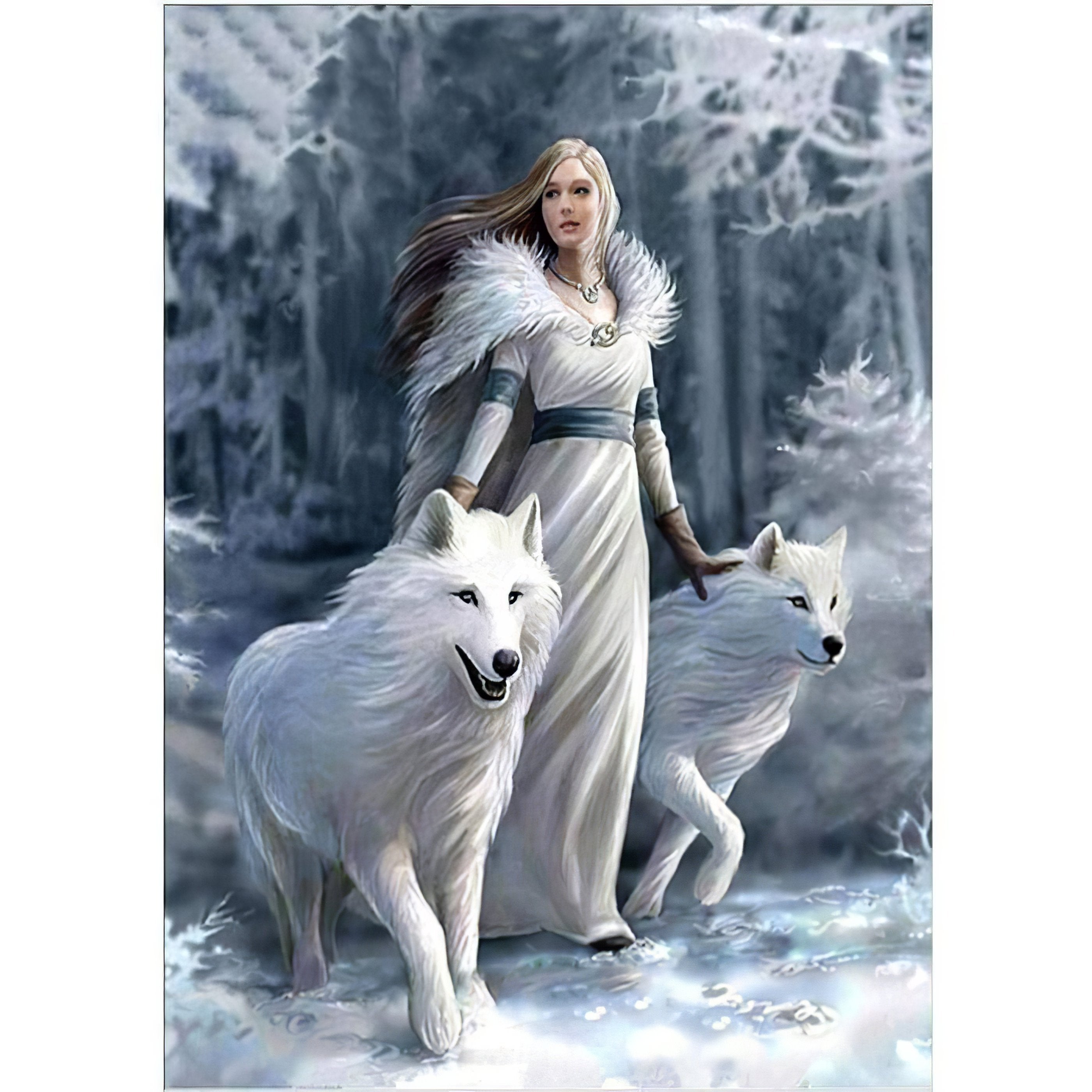 Diamond Painting - Wolf und Frau