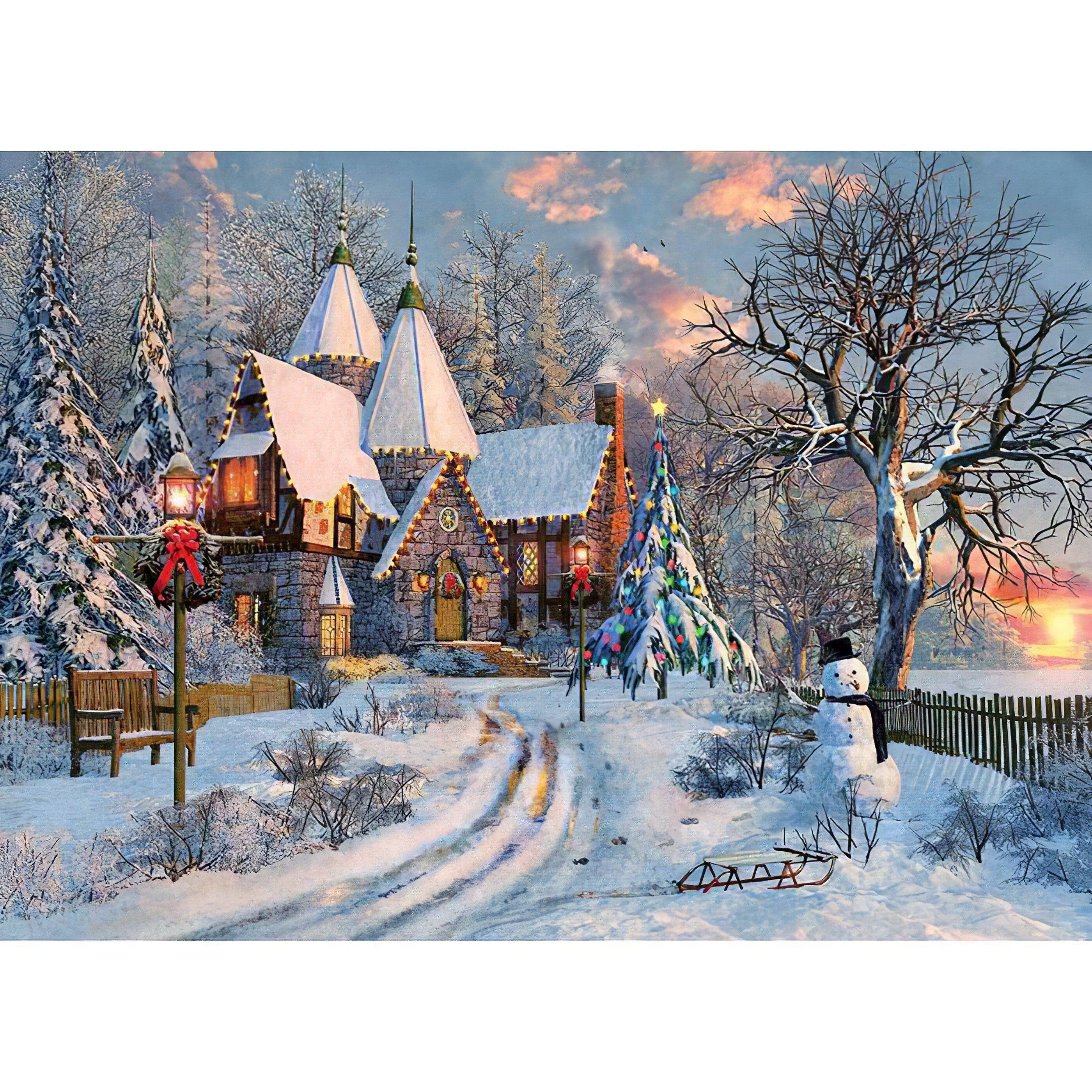 Diamond Painting - Snowy Rustic House Christmas