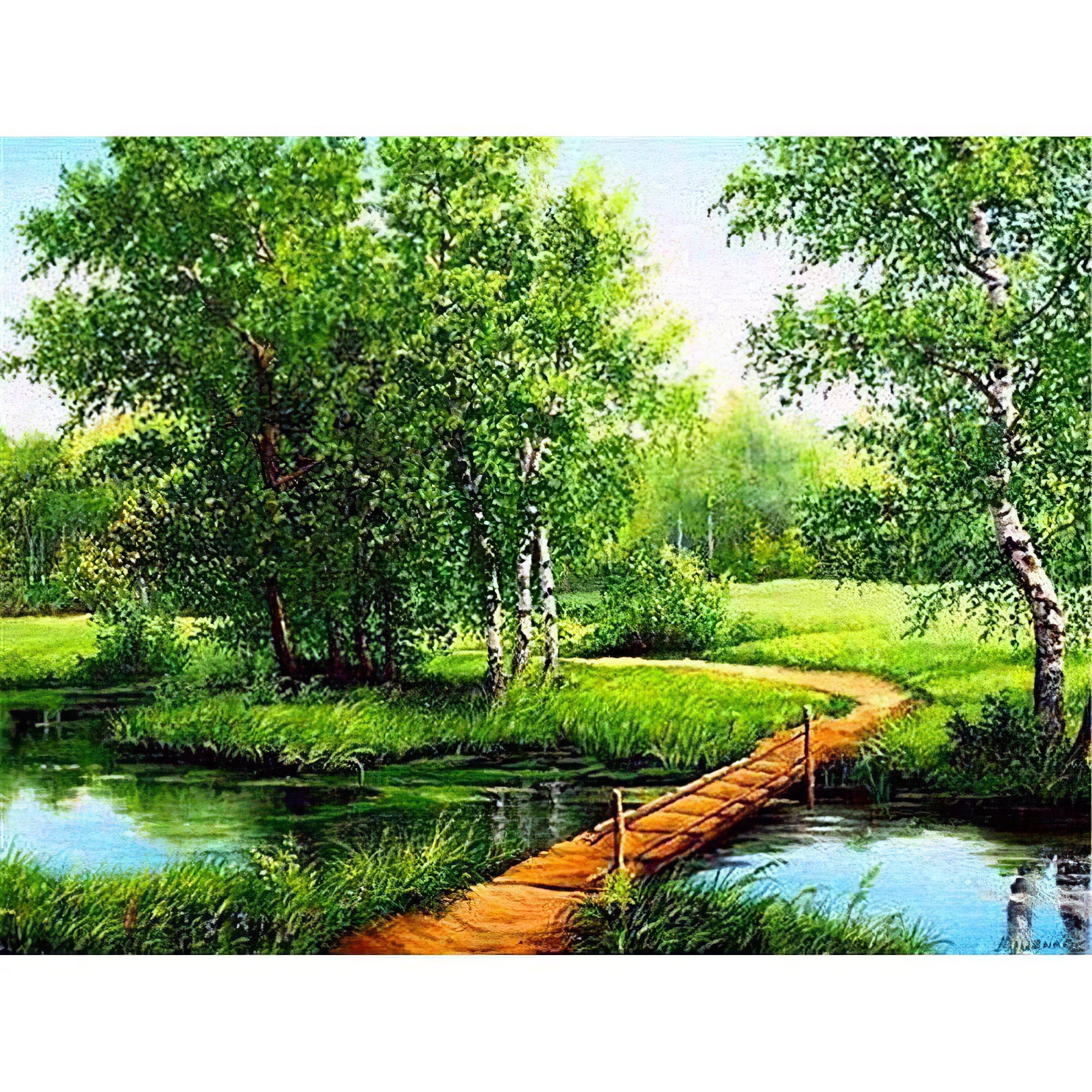 Diamond Painting - Small Bridge Over The Channel