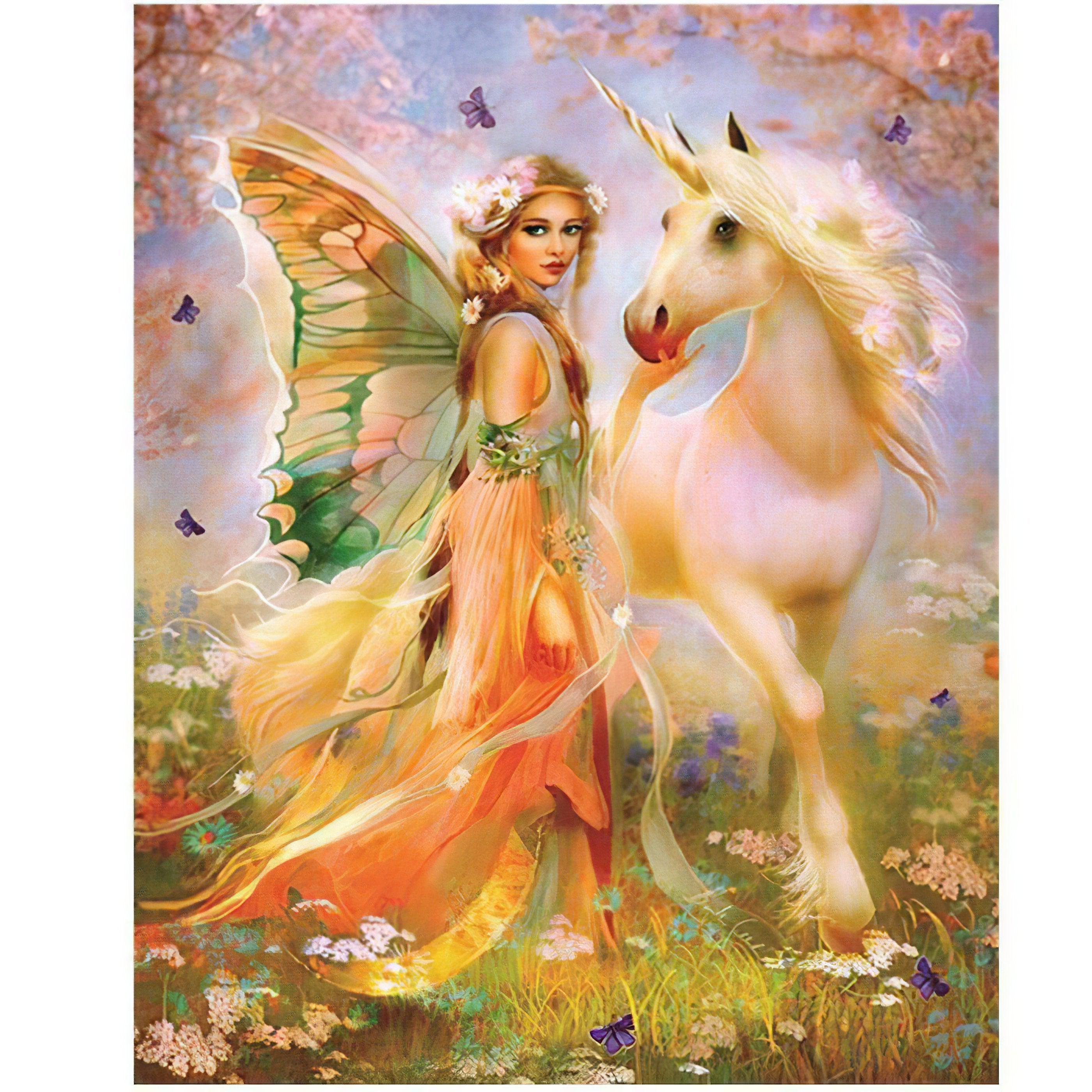 Diamond Painting - Prinzessin und Einhorn