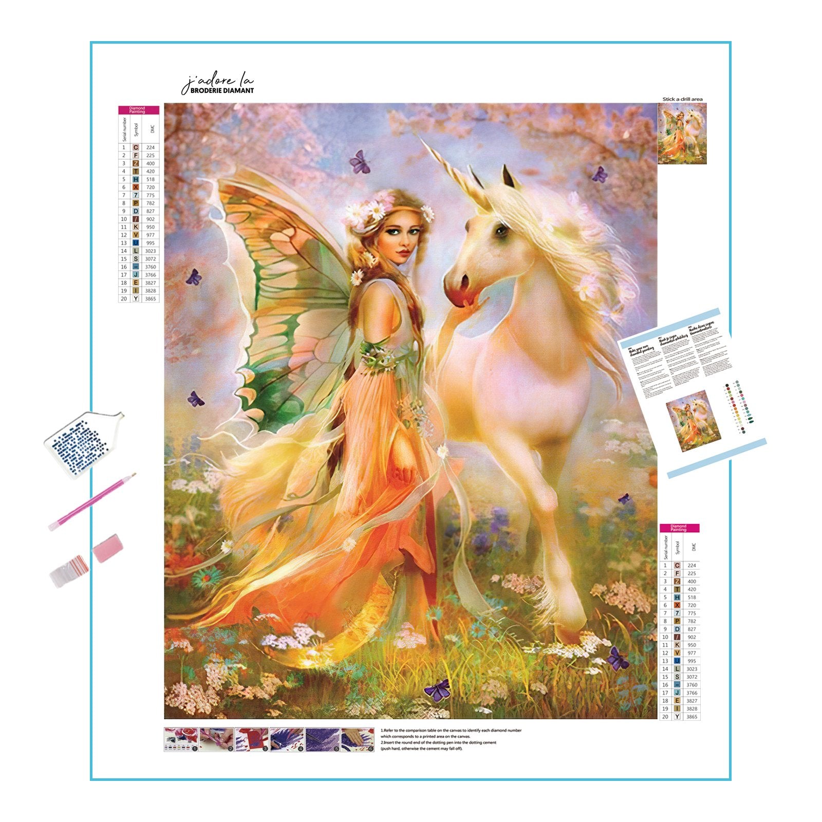 Diamond Painting - Prinzessin und Einhorn