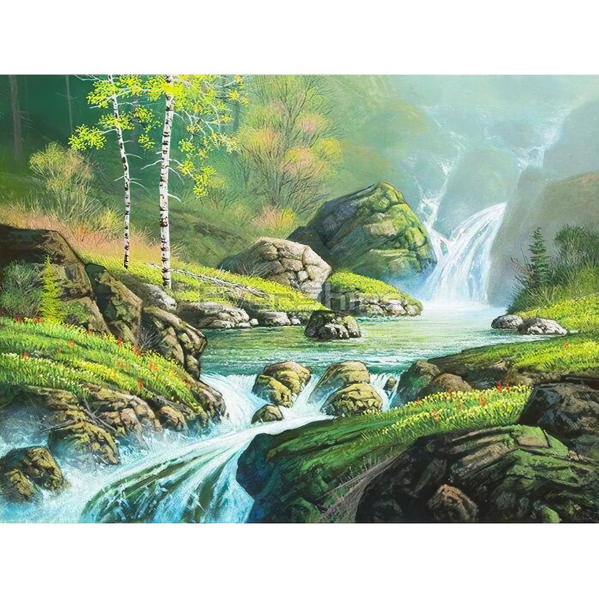 Diamond Painting - Felsiger Wasserfall