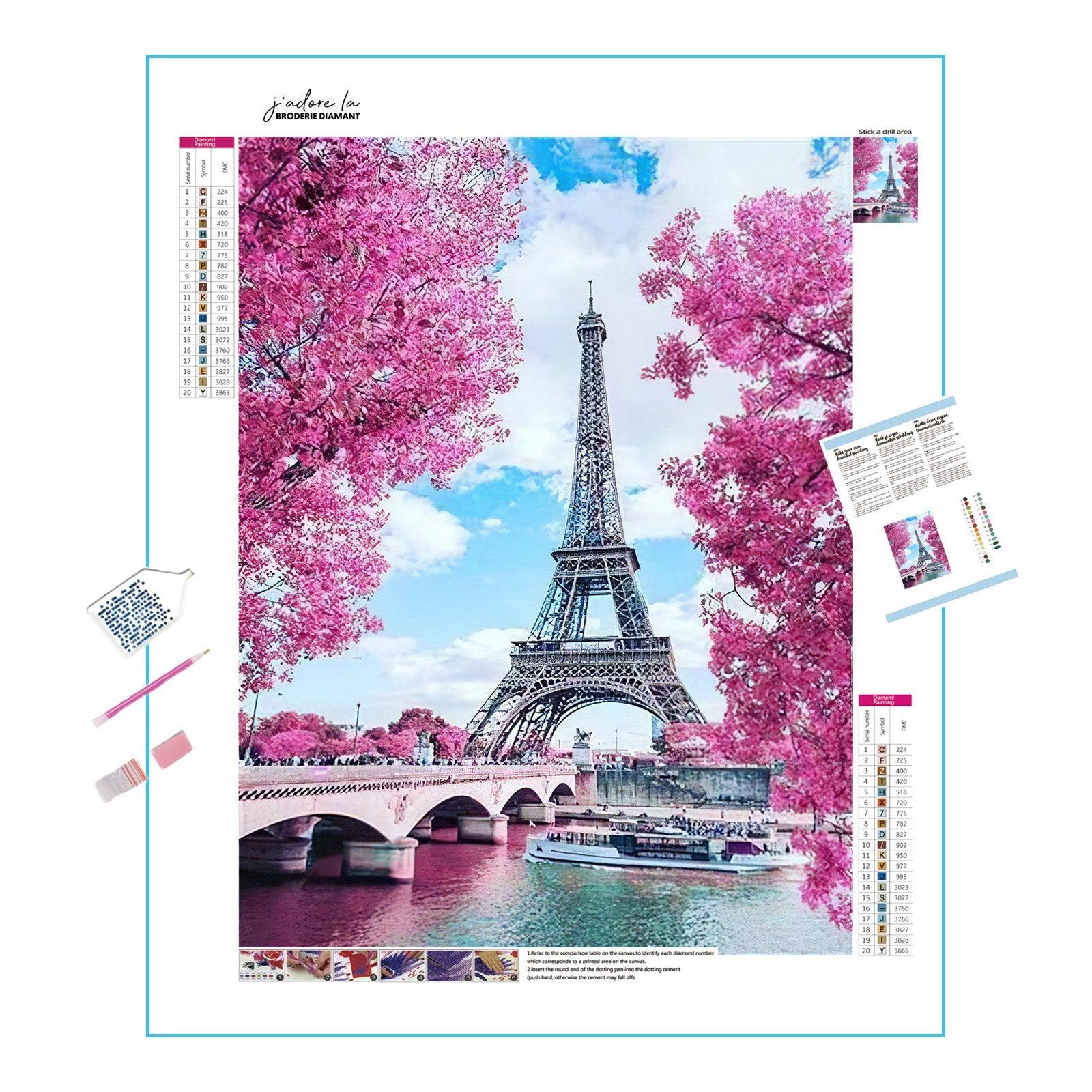 Diamond Painting - Eiffelturm und Rosen