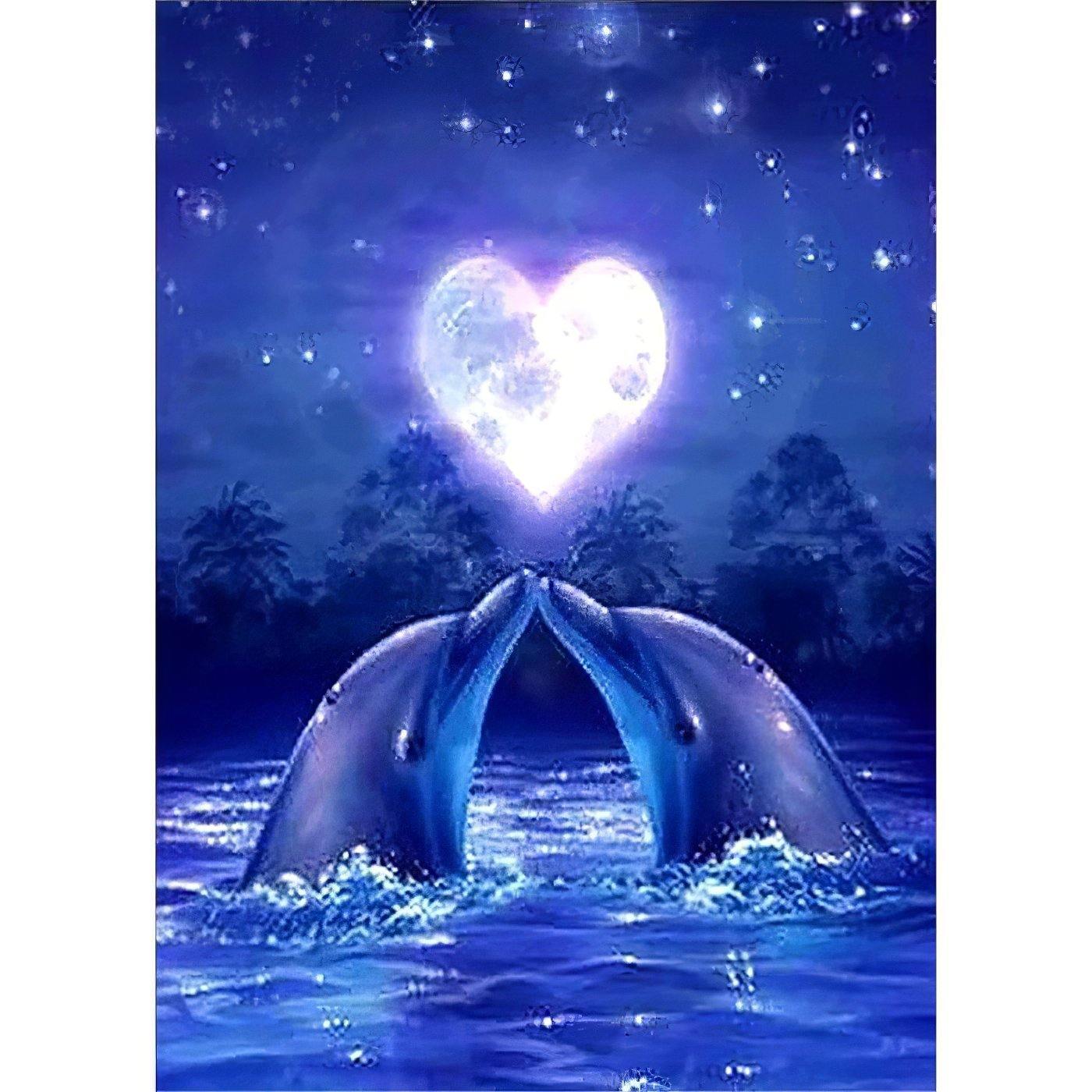 Diamond Painting - Verliebter Delphin