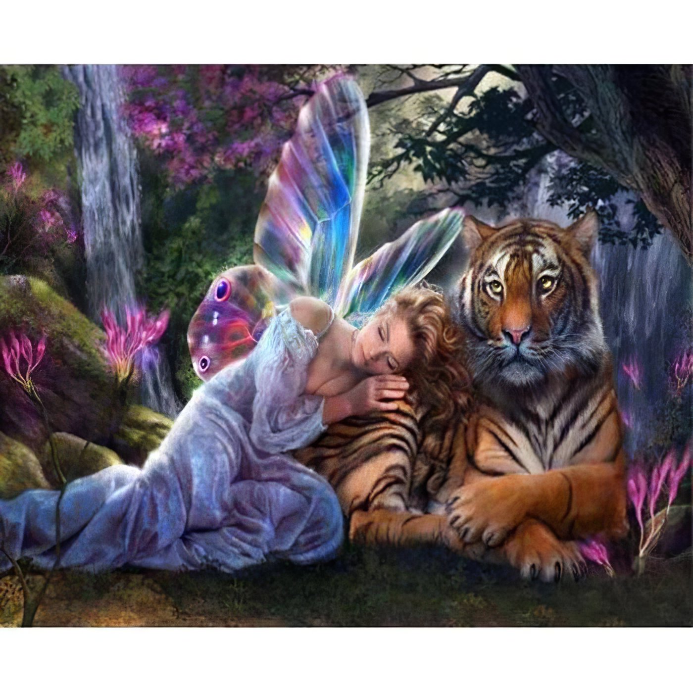 Diamond Painting - Engelmädchen mit Tiger