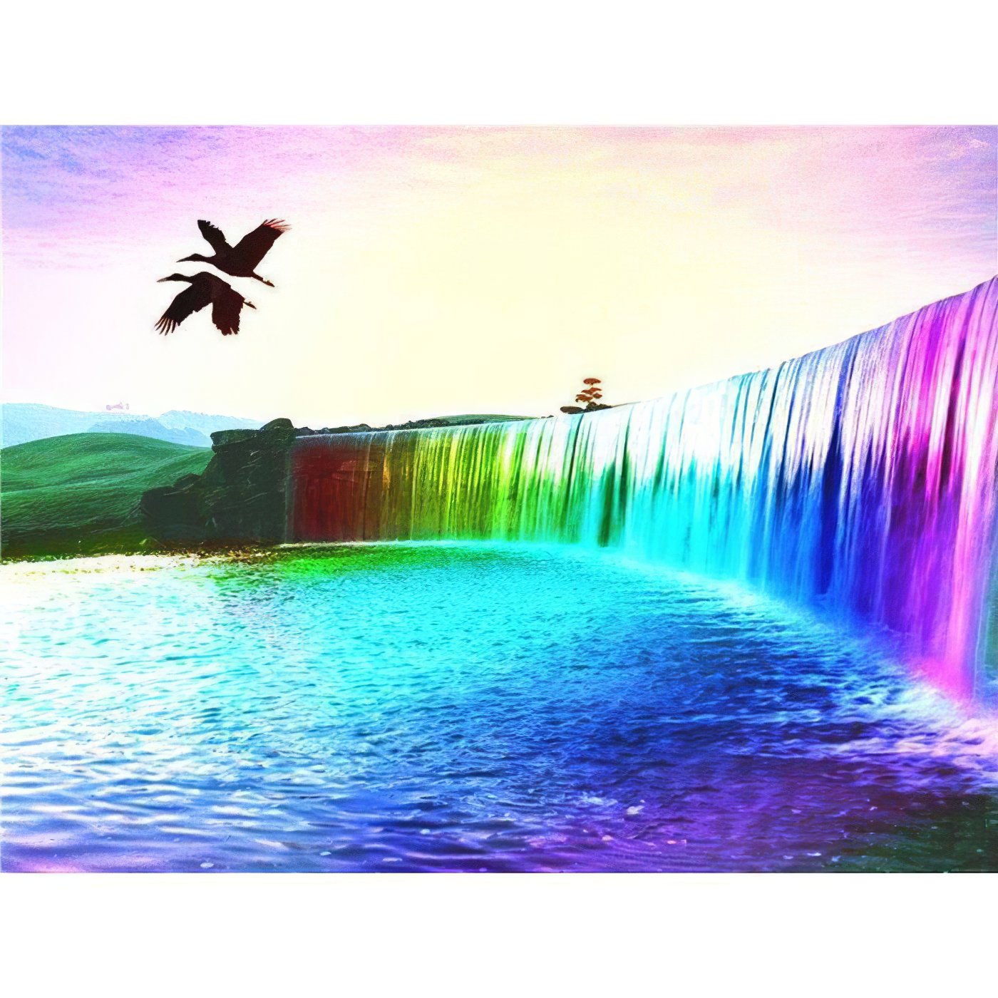 Diamond Painting - Regenbogen-Wasserfall