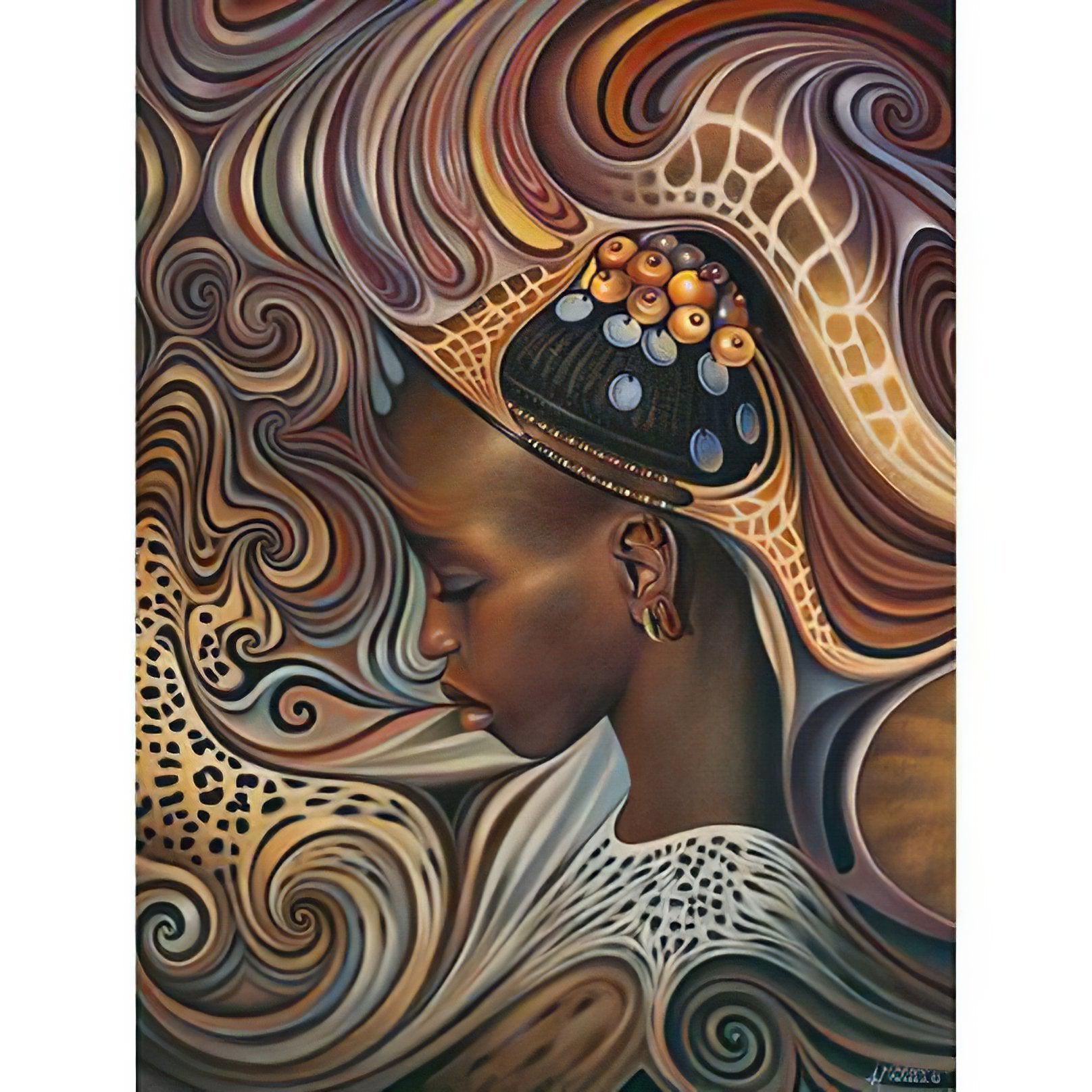Diamond Painting - Afrikanische Frau in Mosaik