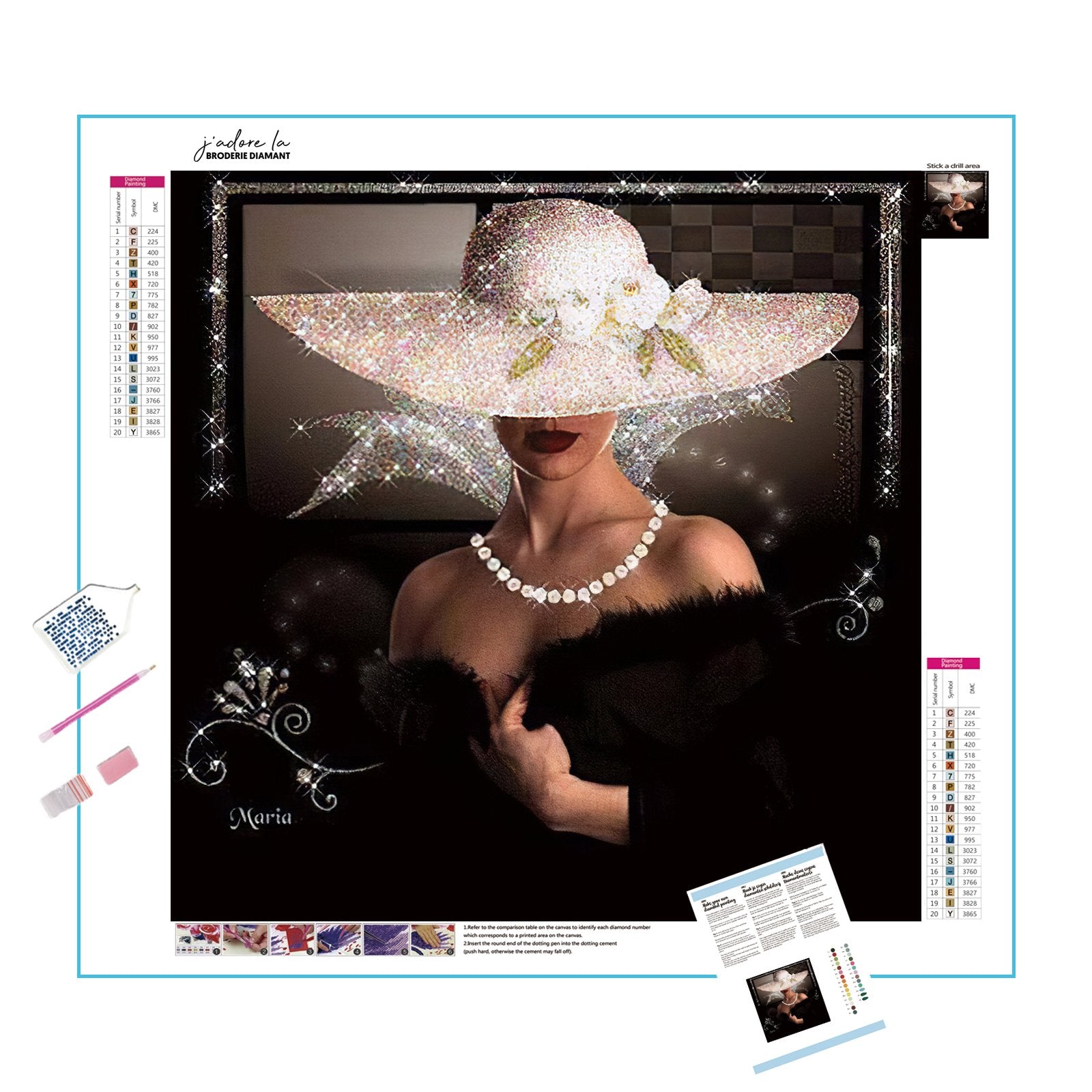 Diamond Painting - Eine sexy Frau mit ihrem Hut