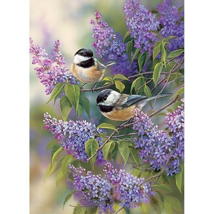 Diamond Painting - Small Birds On Branches